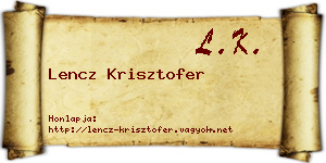 Lencz Krisztofer névjegykártya